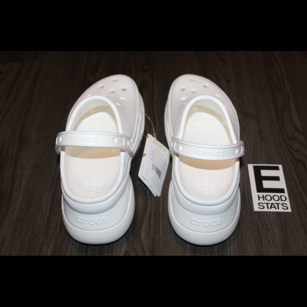 ❌S⭕️LD❌Classic Bae White Platform Crocs Clog Womens Size 8 - Picture 10 of 14